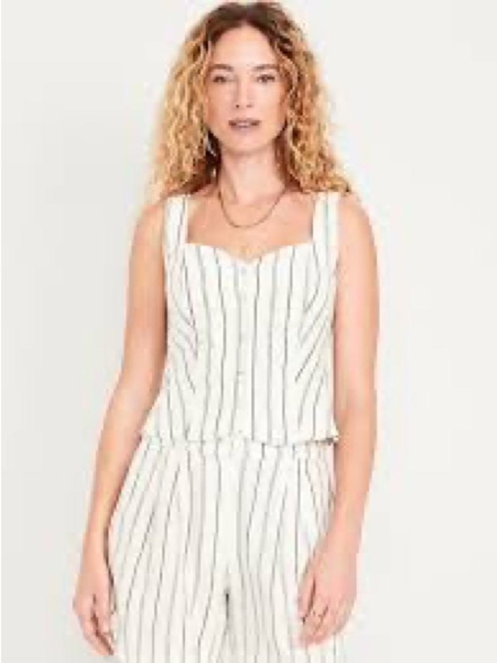 Striped White & Black Sleeveless vest